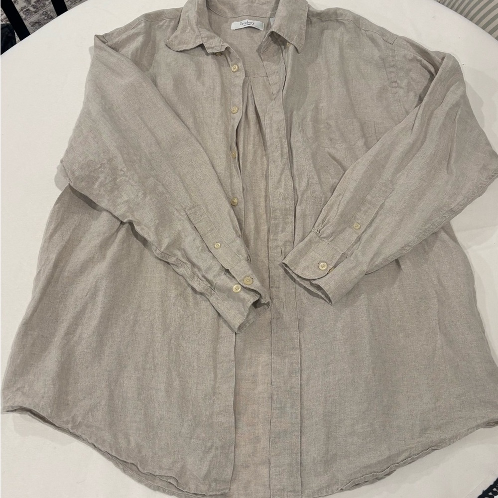 100% Linen Button up Shirt Turnbury men's long-sleeve